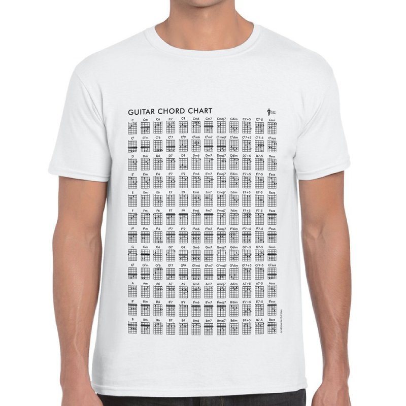 Guitar Player 144个吉他和弦图表衣服 Guitar Chord Tshirt 音乐 - 其他 - 棉．麻 白色