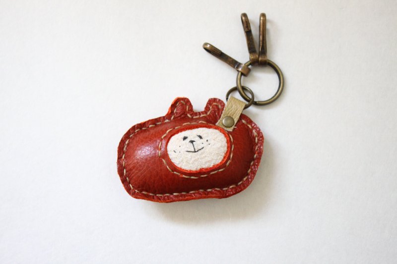 The key ring made with leather - 钥匙链/钥匙包 - 真皮 咖啡色