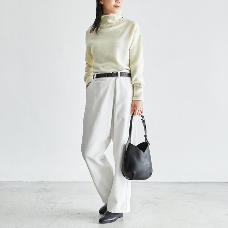 Mizubasyo 手提肩背两用包 S-经典黑 - 侧背包/斜挎包 - 真皮 黑色