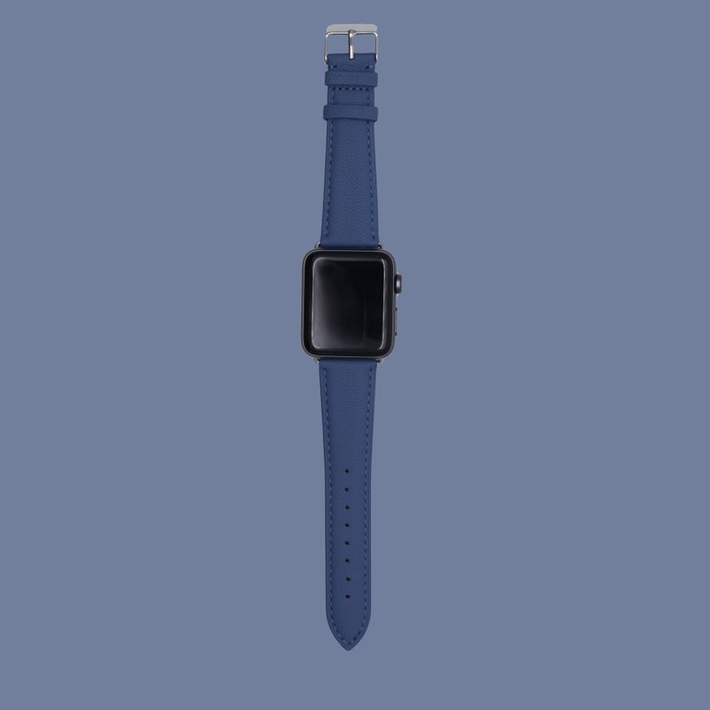 意大利真皮革表带Apple Watch series 1 2 3 4 5灰蓝色 - 表带 - 真皮 蓝色