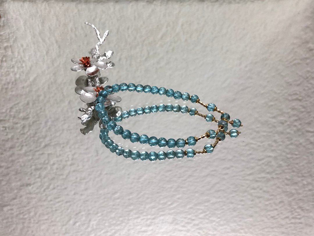 快速出货   浅蓝 蓝磷辉石手链 14k包金配件 - 手链/手环 - 水晶 蓝色