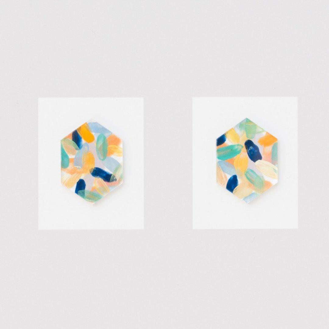 earrings (夾式 or 針式) - 耳环/耳夹 - 压克力 蓝色