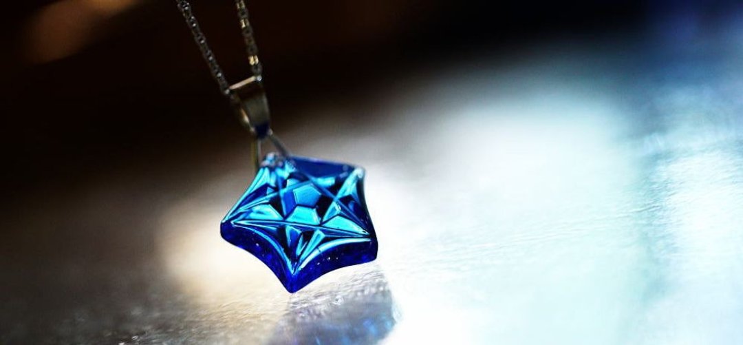 [Made to order] Facet blue star - 项链 - 玻璃 蓝色