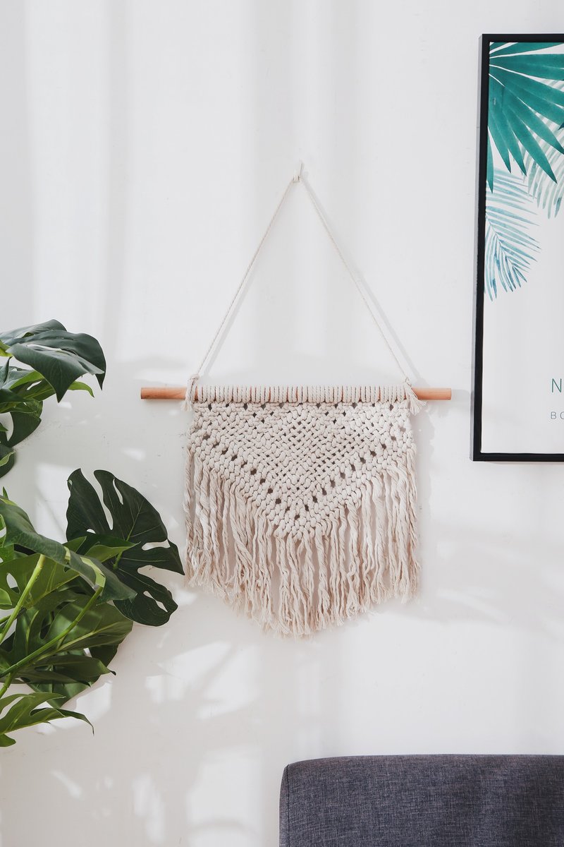 波西米亚风格手工编织客厅装饰布置挂毯 挂旗 壁挂 Macrame - 墙贴/壁贴 - 棉．麻 