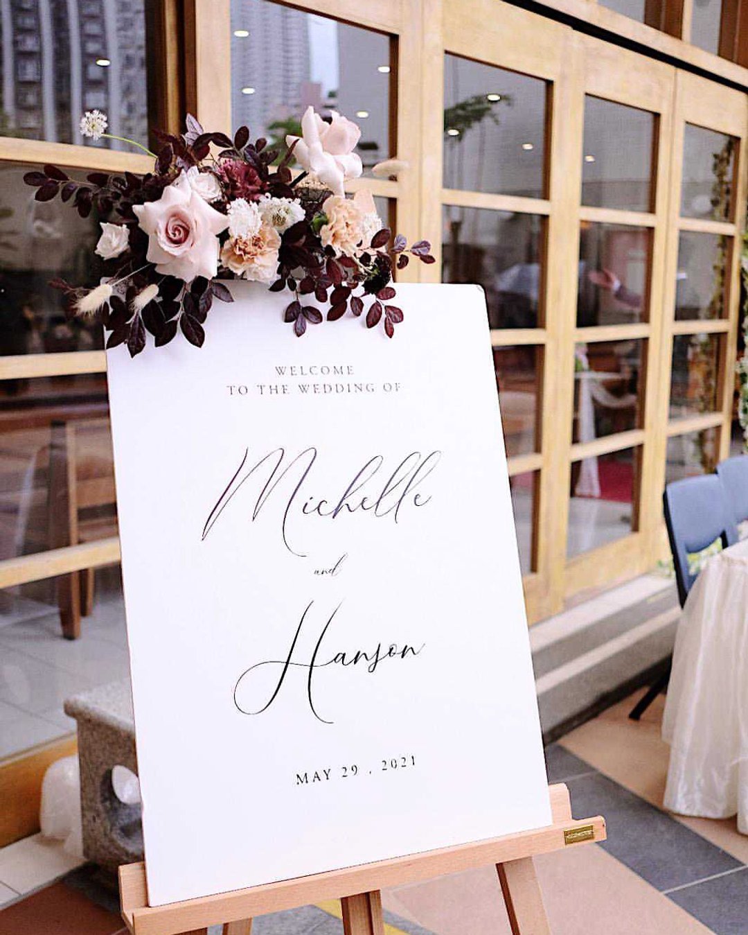 定制 简约黑白婚礼迎宾牌 ACRYLIC WEDDING WELCOME BOARD - 画框/相框 - 压克力 白色