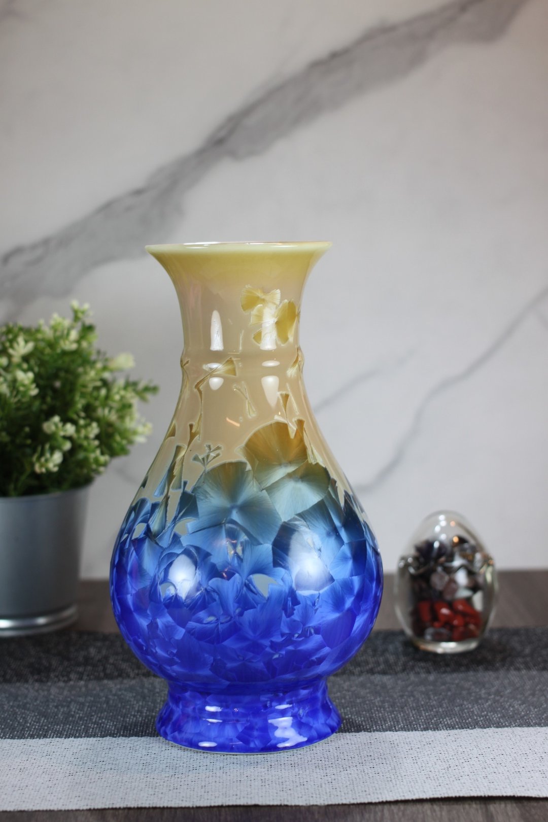 【沐春生活】高 25cm 结晶釉 晶花 花瓶 莺歌叶敏祥作品 - 花瓶/陶器 - 瓷 
