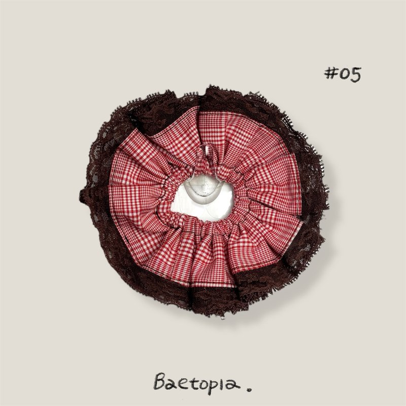 Baetopia | 薄切面款・草莓焦糖手作发圈 - 发饰 - 棉．麻 红色
