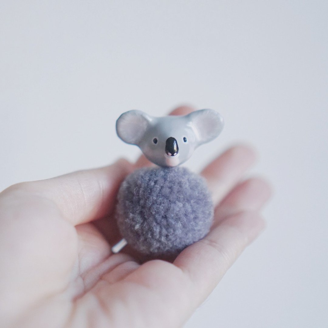|独角森林|Koala树袋熊 耳针/耳夹 - 耳环/耳夹 - 粘土 