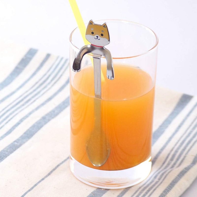 日本高桑金属  日制动物造型不锈钢搅拌匙-2入-多款可选 - 餐刀/叉/匙组合 - 不锈钢 橘色