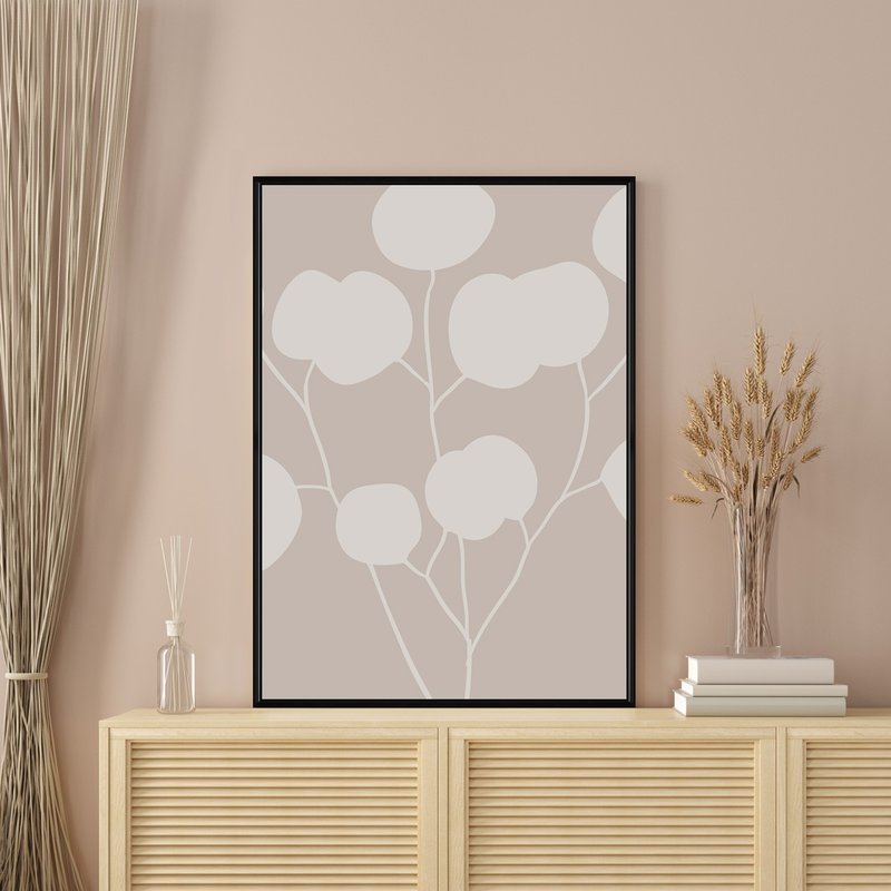 波希米亚树叶线条III-简约植物挂画/莫兰迪/房间布置/探房礼/画作 - 海报/装饰画/版画 - 棉．麻 多色