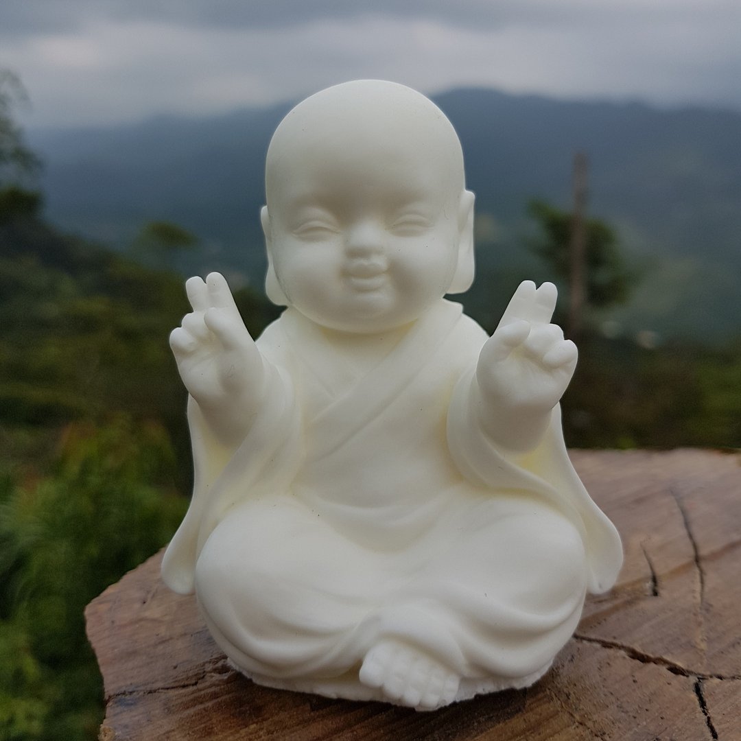 净念吉祥小沙弥之一笑 - 居家装饰, 办公室小物   扩香石 - 香薰/精油/线香 - 其他材质 白色
