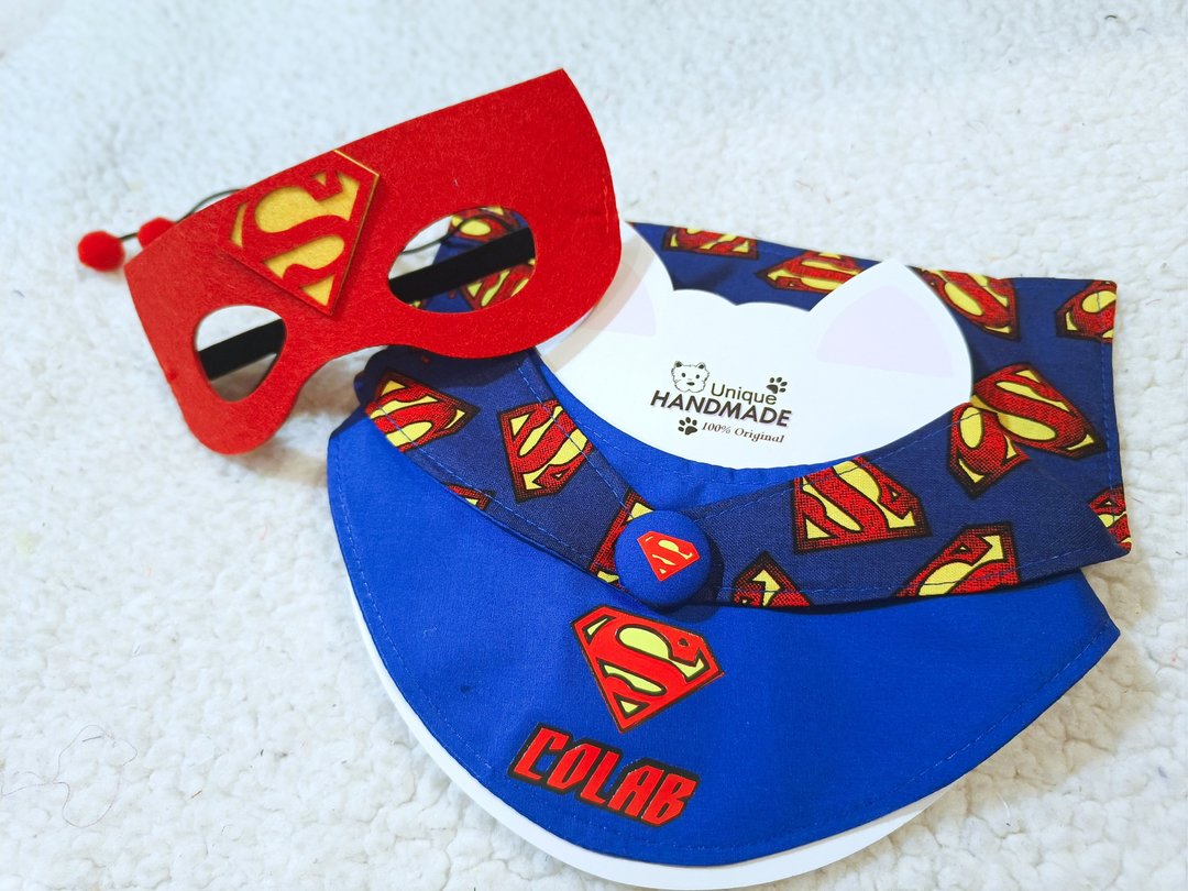 Superman 超人造型 宠物围巾/颈饰 猫狗犬 围巾 颈饰 - 衣/帽 - 棉 红色