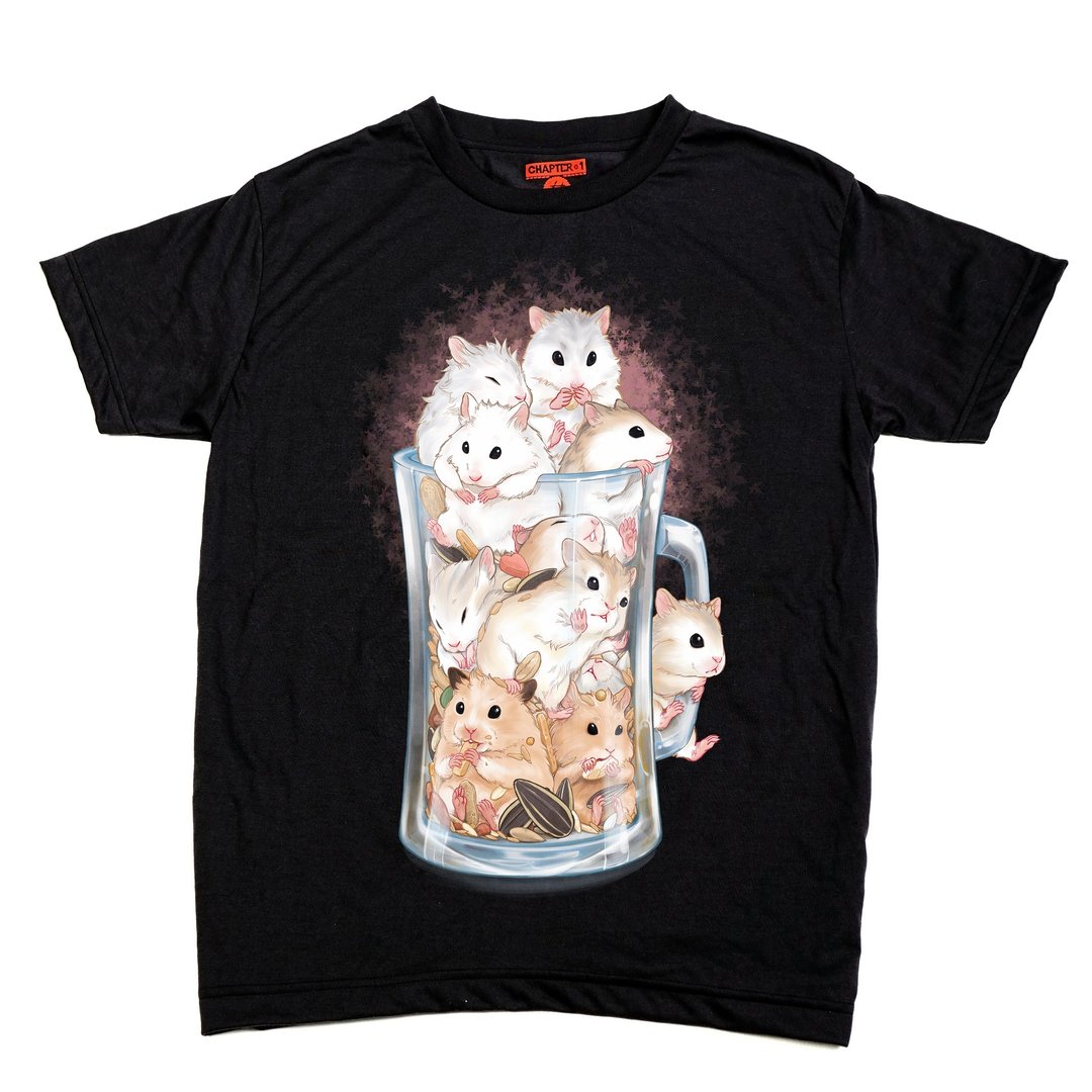 Hamster in the glass Chapter One T-shirt - 女装 T 恤 - 棉 黑色