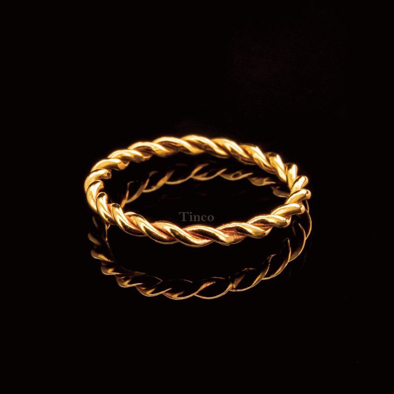 【职人金工系列】黄铜线戒 / 麻花编织 - 戒指 - 铜/黄铜 金色