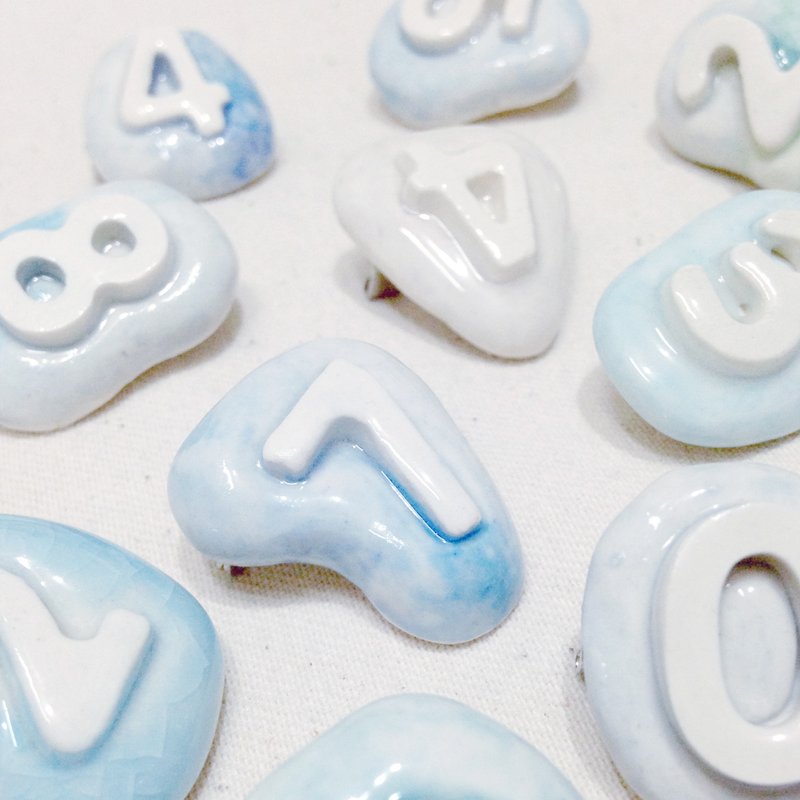 数字控 别针 流星许愿色 - 胸针 - 瓷 蓝色