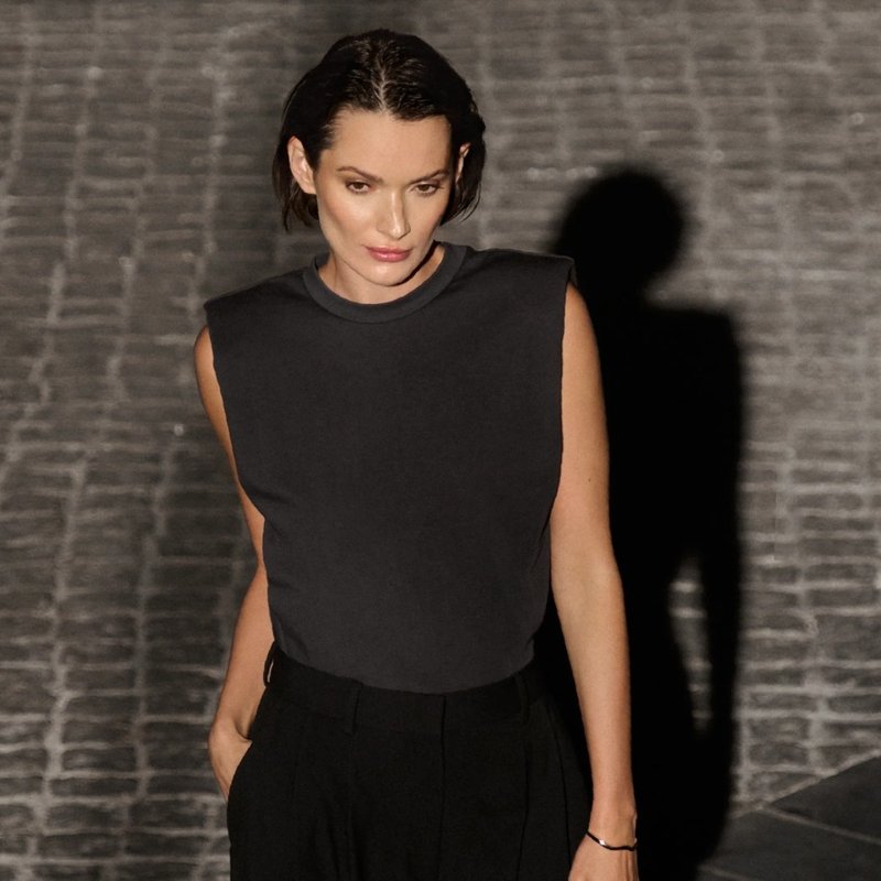 Bread & Boxers 高质感厚质罗纹背心 - 烟熏灰 - 女装背心 - 棉．麻 灰色