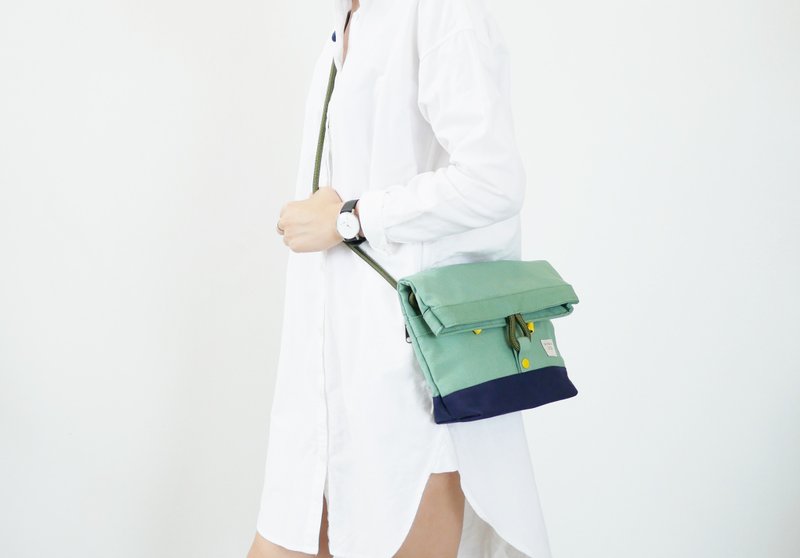 Squid spring sling bag - 侧背包/斜挎包 - 棉．麻 绿色