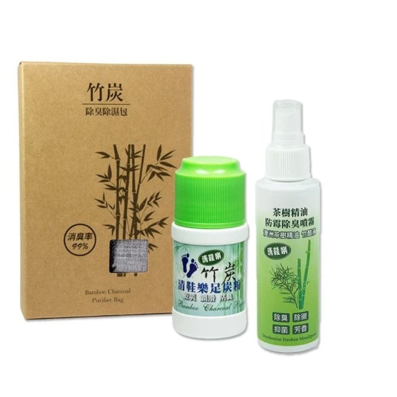 SHOESMART 天然吸湿除臭三件组 竹炭除臭除湿包 足炭粉 除臭喷雾 - 其他 - 其他材质 
