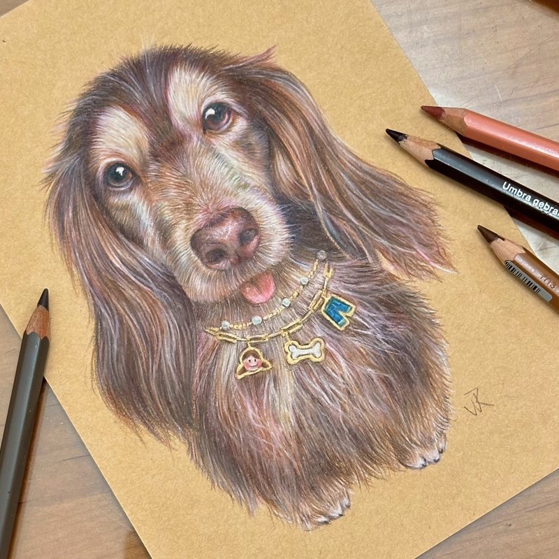 【色铅笔】定制 宠物似颜绘 8寸无框 色铅笔原画 礼物 - 订制画像 - 纸 多色