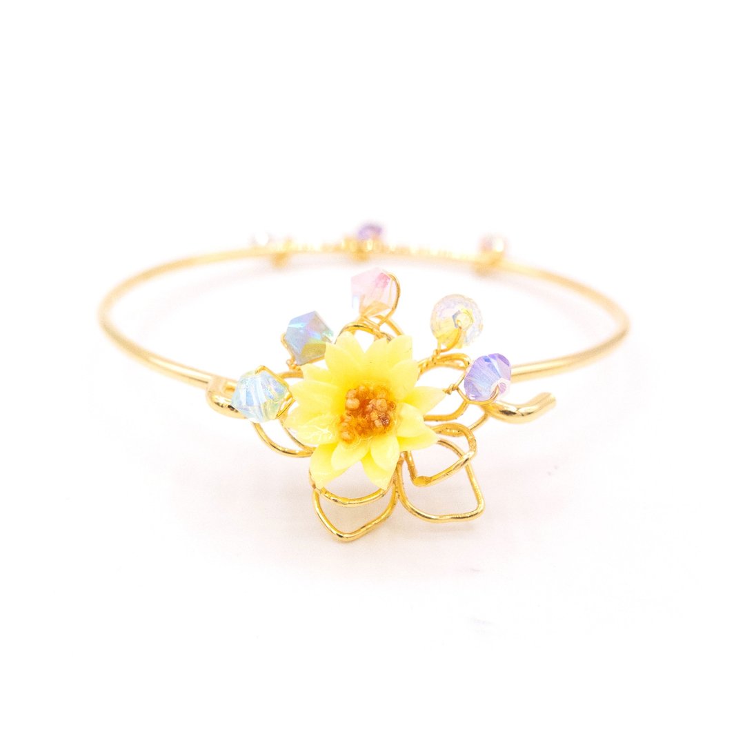 SUNSHOWER : 晴空 LOCK-ME-UP 镀金手镯 - 手工制作饰品 - 手链/手环 - 粘土 橘色