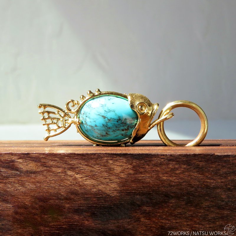 Turquoise Fish charms - 吊饰 - 宝石 蓝色