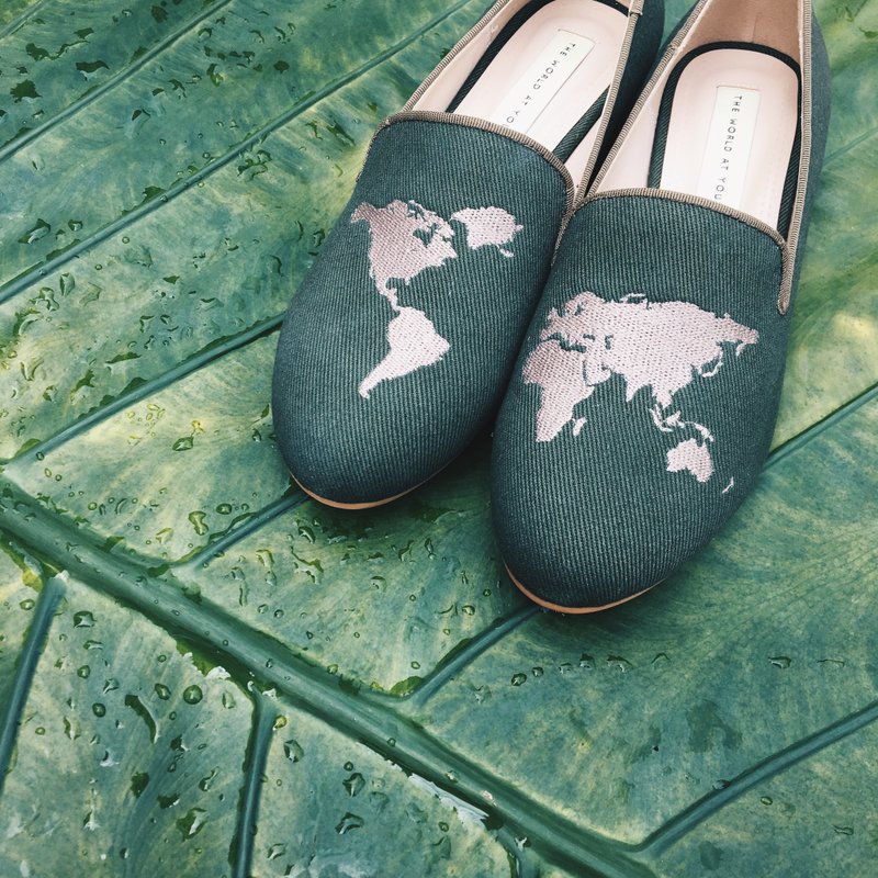 Classic Loafers (Forest) - 女款休闲鞋 - 棉．麻 绿色