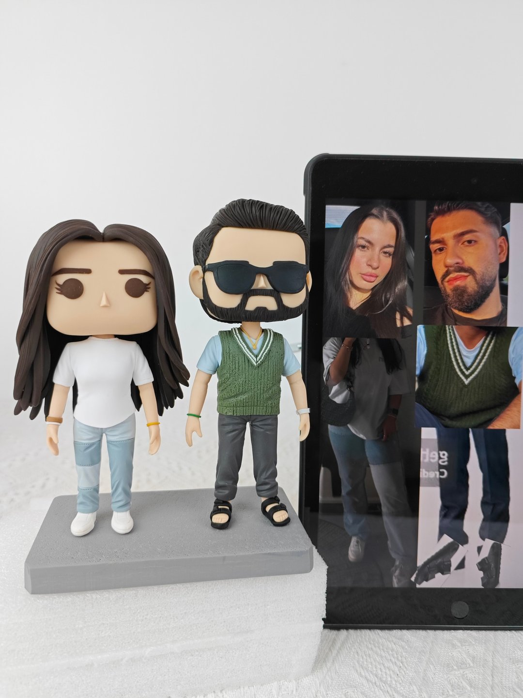 纯手工定制美国Funko Pop 自画像公仔情侣父母夫妻结婚周年礼物 - 玩偶/公仔 - 粘土 多色