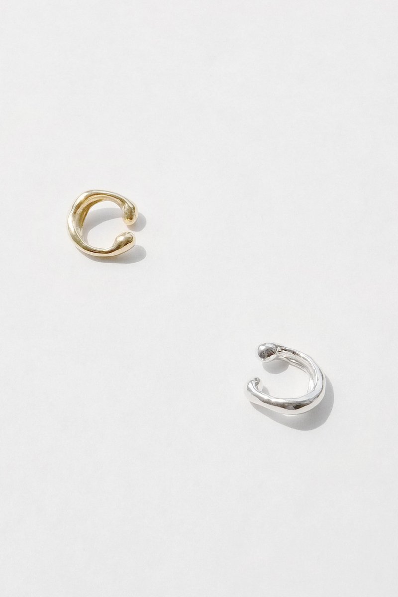 Lumi Earcuff 软软的耳骨扣 - 耳环/耳夹 - 纯银 银色
