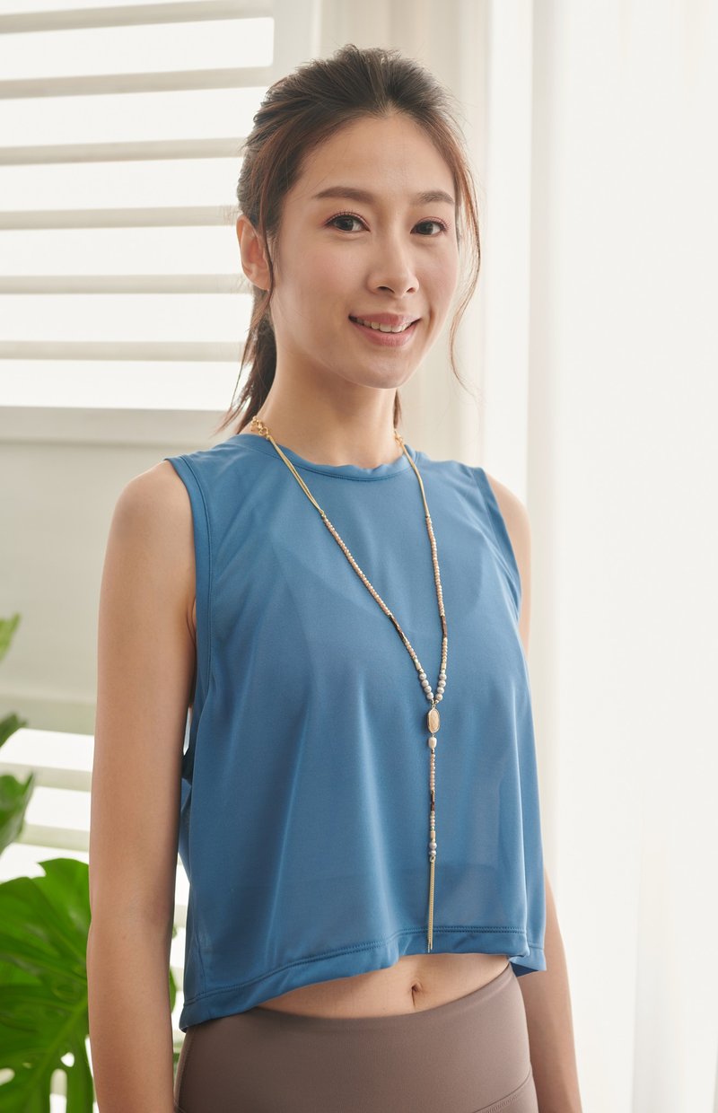 春夏穿搭【Yoga Flow】Flow Tank(S)-Aquamarine Blue快速出货 - 女装瑜珈服 - 聚酯纤维 
