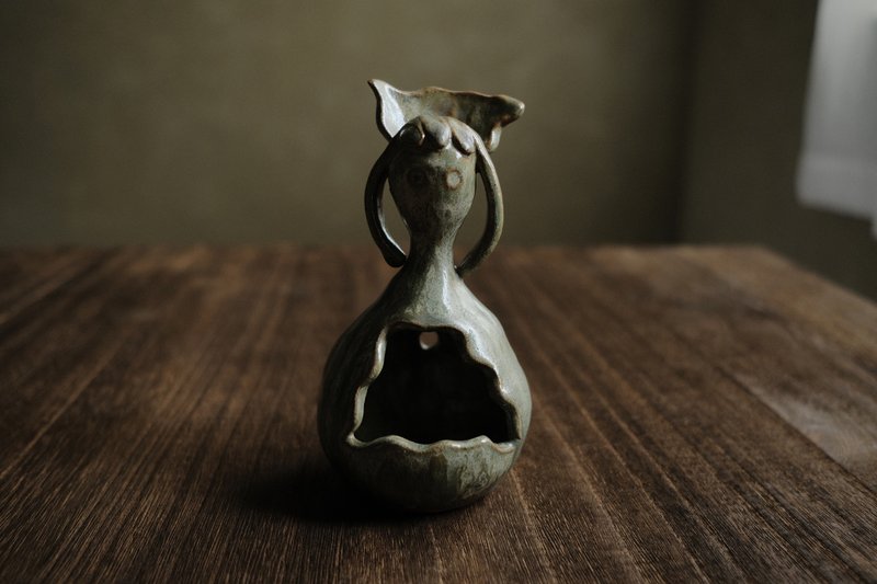 沐谷・干季苔藓・拟态植物・烛台・花器・摆饰 - 摆饰 - 陶 绿色