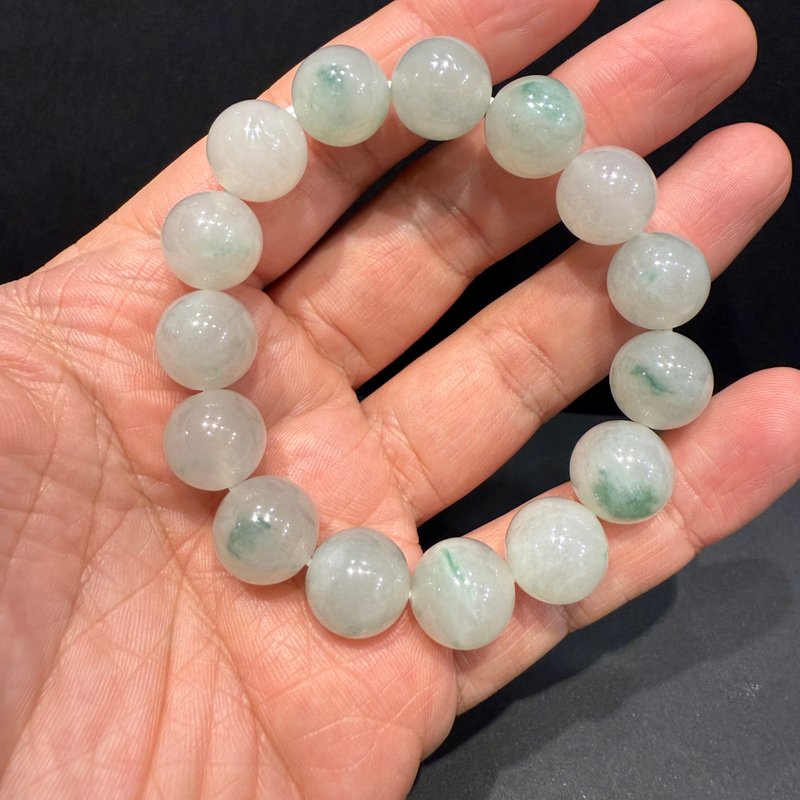 瀚玉珠宝 天然缅甸翡翠 冰糯种飘花珠链 手串 圆珠手链 翡翠圆珠 - 其他 - 玉石 