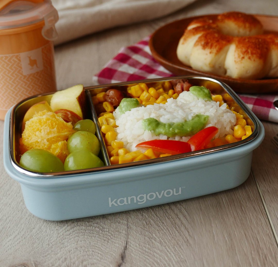 Large儿童餐盒【野莓蓝】-美国kangovou小袋鼠不锈钢安全餐具 - 儿童餐具/餐盘 - 不锈钢 蓝色