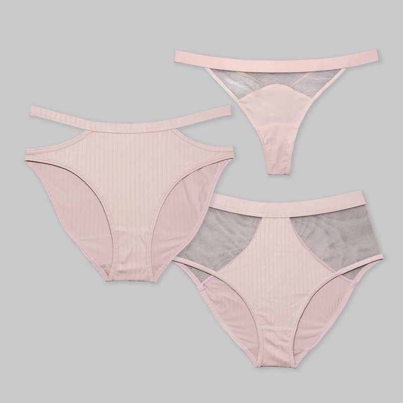 【Pinkoi 线下活动预购商品】ornoir.co 浅粉色 Pink 内裤组合 - 女士内衣裤 - 聚酯纤维 粉红色