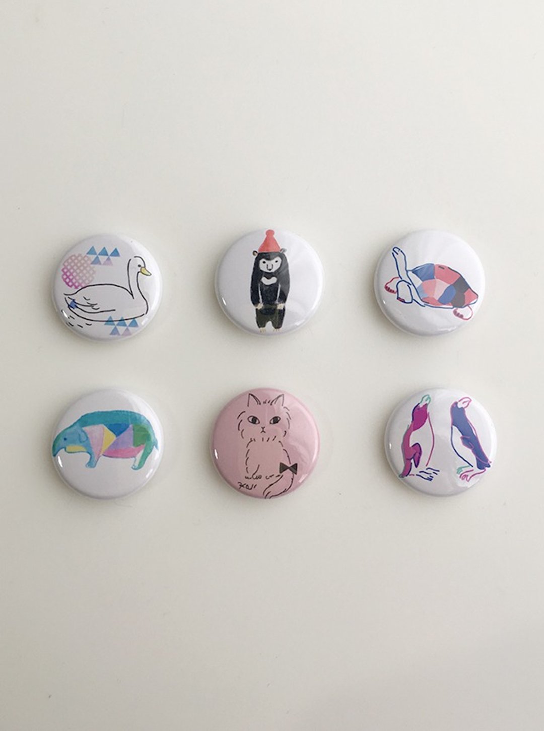 Animal mini can batch 3 set - 胸针 - 其他金属 多色