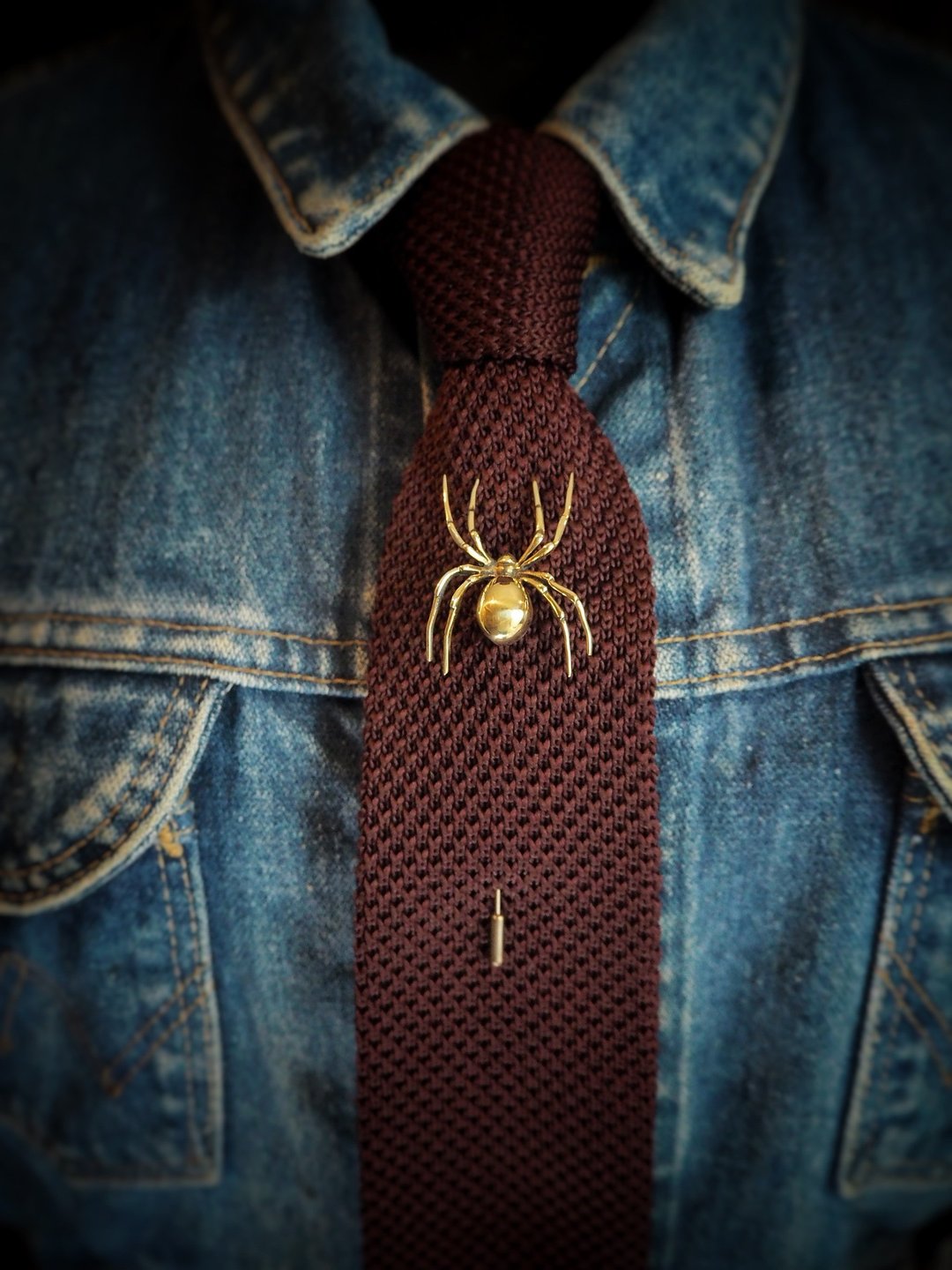 Spider Lapel Pin in Brass. - 胸针 - 其他金属 