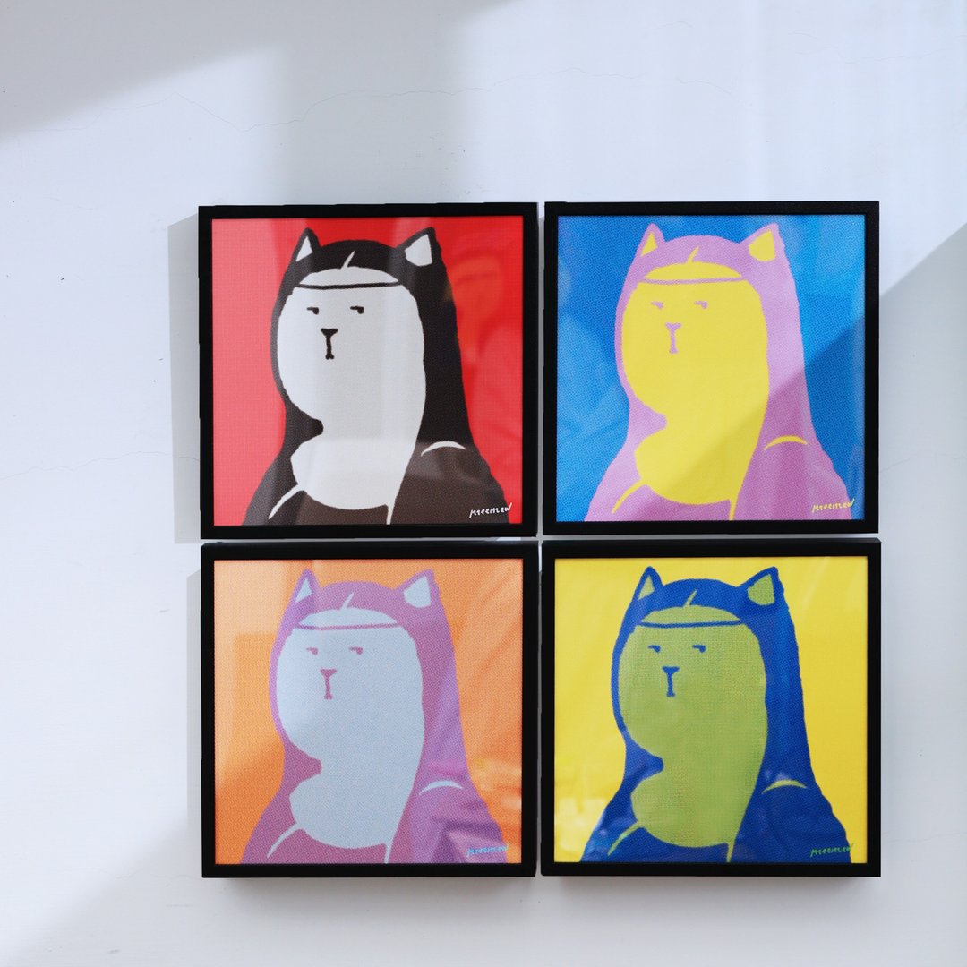 古典美猫普普风挂画4件组 - 海报/装饰画/版画 - 其他材质 多色