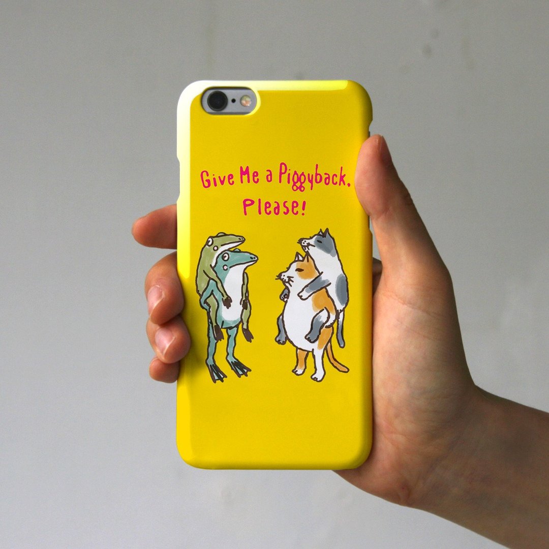 Smartphone case piggyback ride ~ Yellow - 手机壳/手机套 - 纸 黄色