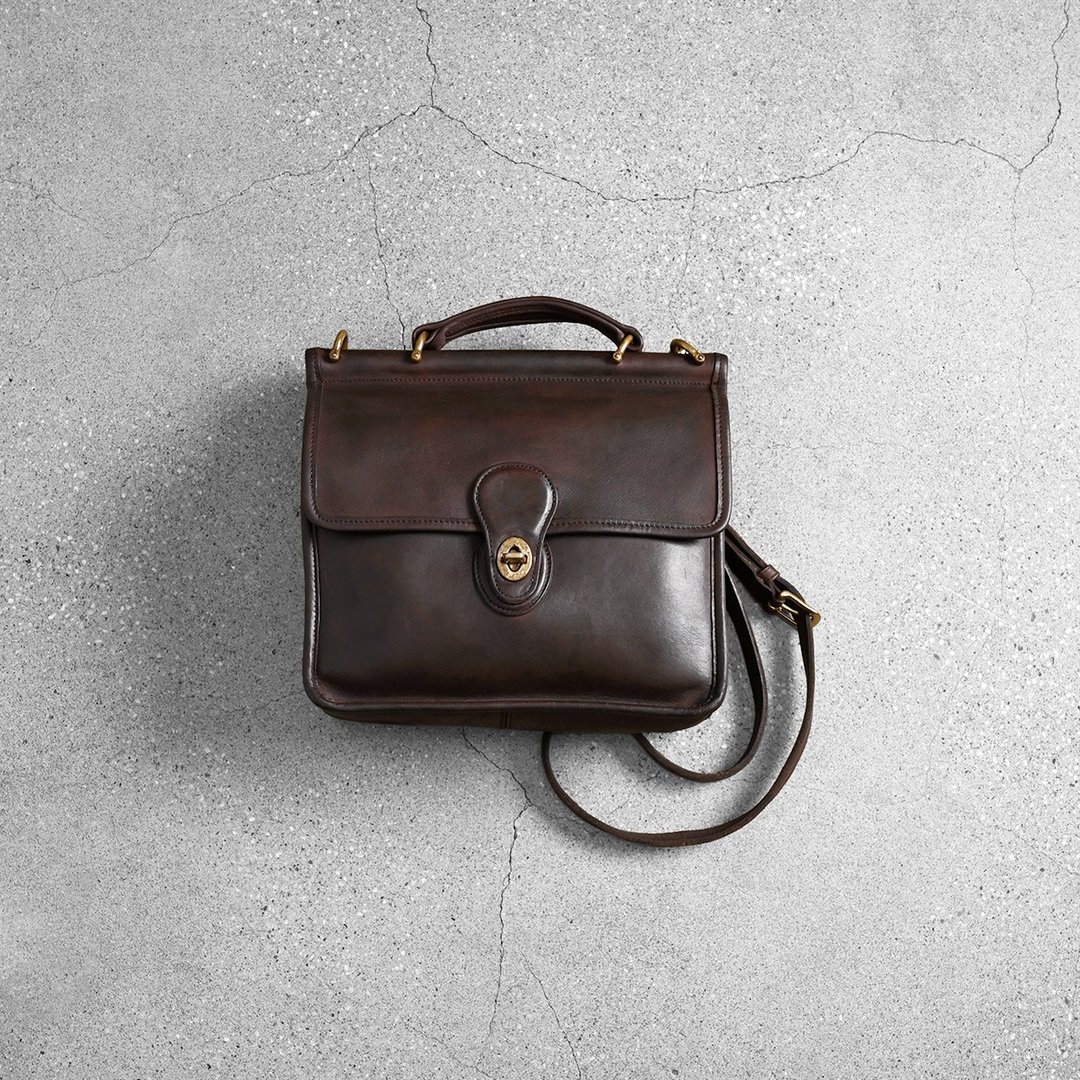 Coach 古董斜肩包 / 皮革包、二手精品古董、古董皮包、古董小包 - 侧背包/斜挎包 - 真皮 咖啡色