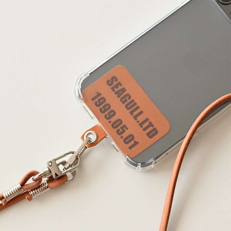 多型号兼容智能手机肩[意大利皮革肩带支架]带TPU外壳4毫米圆绳智能手机肩真皮意大利皮革CE02M - 手机壳/手机套 - 真皮 咖啡色