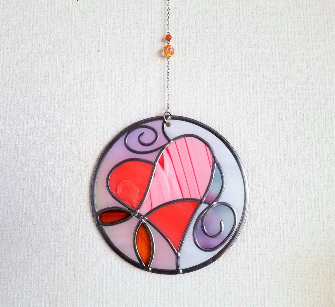 Round SunCatcher　"Fairy Heart" - 其他 - 压克力 粉红色