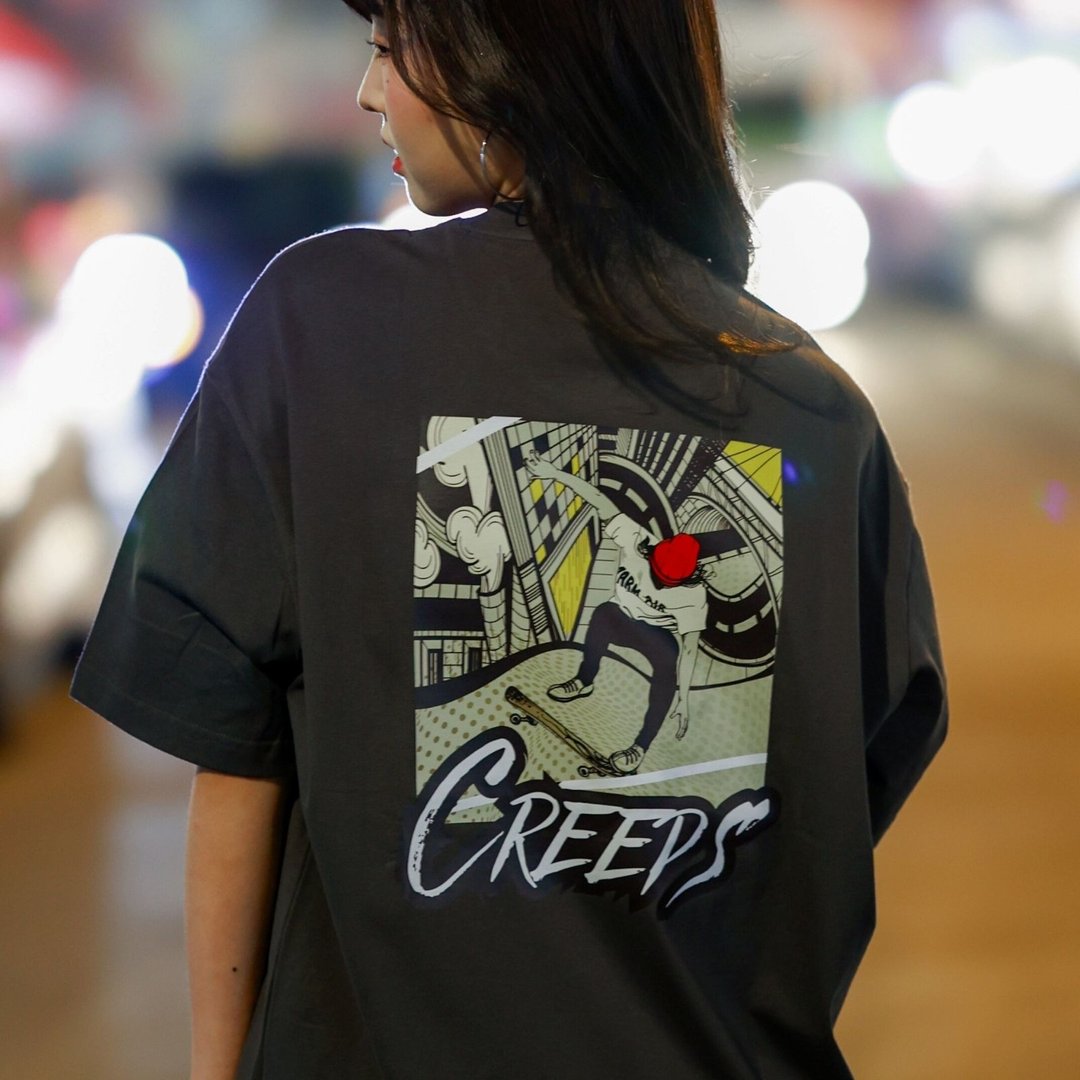 【CREEPS】Skate Boy 宽松重磅印花T恤 210g - 男装上衣/T 恤 - 棉 多色