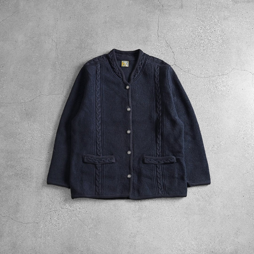 蒂罗尔羊毛外套 / Wool Jacket、古着开襟毛衣、古着开襟外套 - 男装针织衫/毛衣 - 羊毛 蓝色