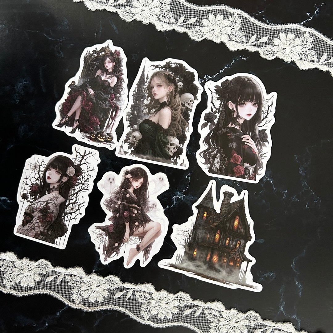 RimaRima 和纸ダイカットシール  ダークムーンハロウィン DARK MOON HALLOWEEN Washi sticker - 贴纸 - 纸 
