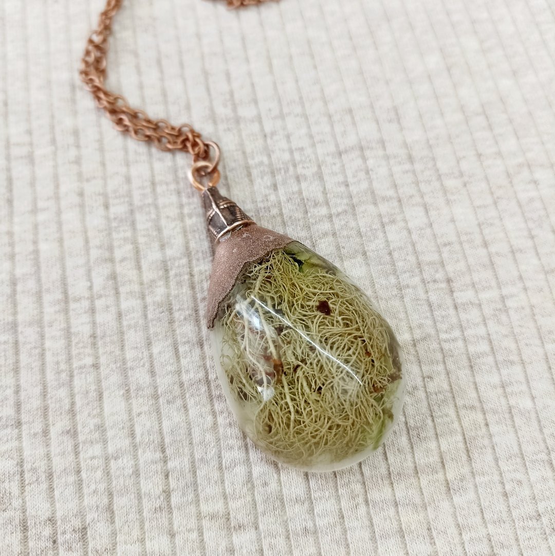 森林项链 附松萝 女巫饰品 树脂松萝项链 生日礼物 项链 - 项链 - 树脂 咖啡色