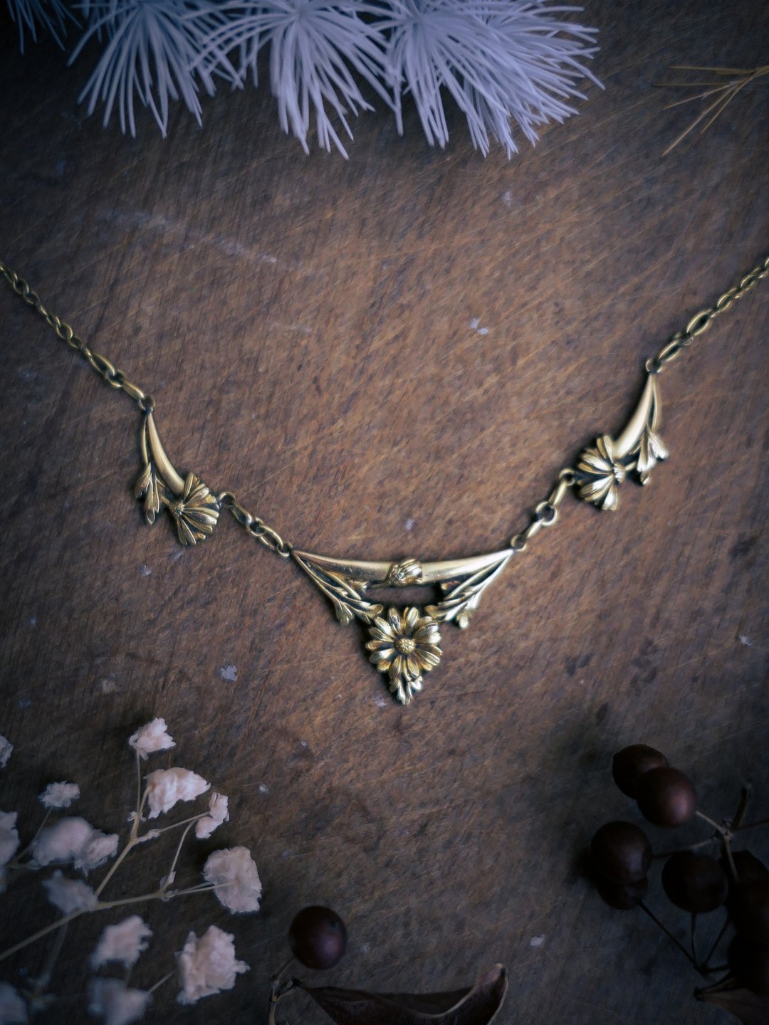 ORIA 法国雏菊旗帜花彩古董项链—法国古董首饰 Vintage Jewelry - 项链 - 其他金属 