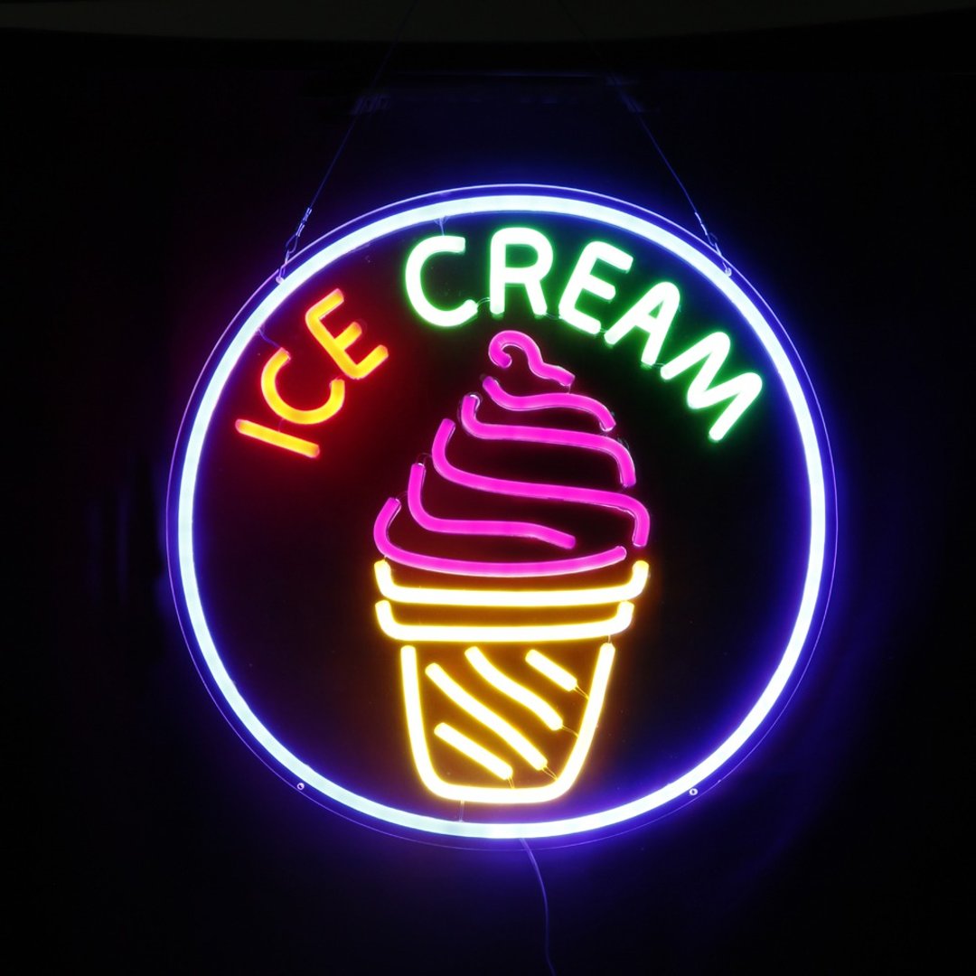 Ice cream霓虹灯LED发光字Neon Sign冰淇淋店铺招牌Party聚会 - 灯具/灯饰 - 压克力 透明