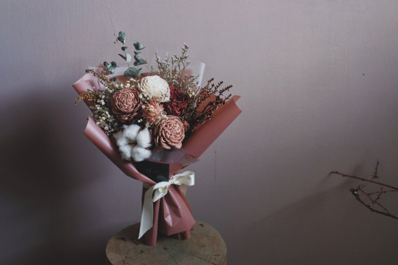 :: 情歌 :: 花束 花礼 干燥花 情人节 生日 毕业礼物 - 干燥花/捧花 - 植物．花 粉红色