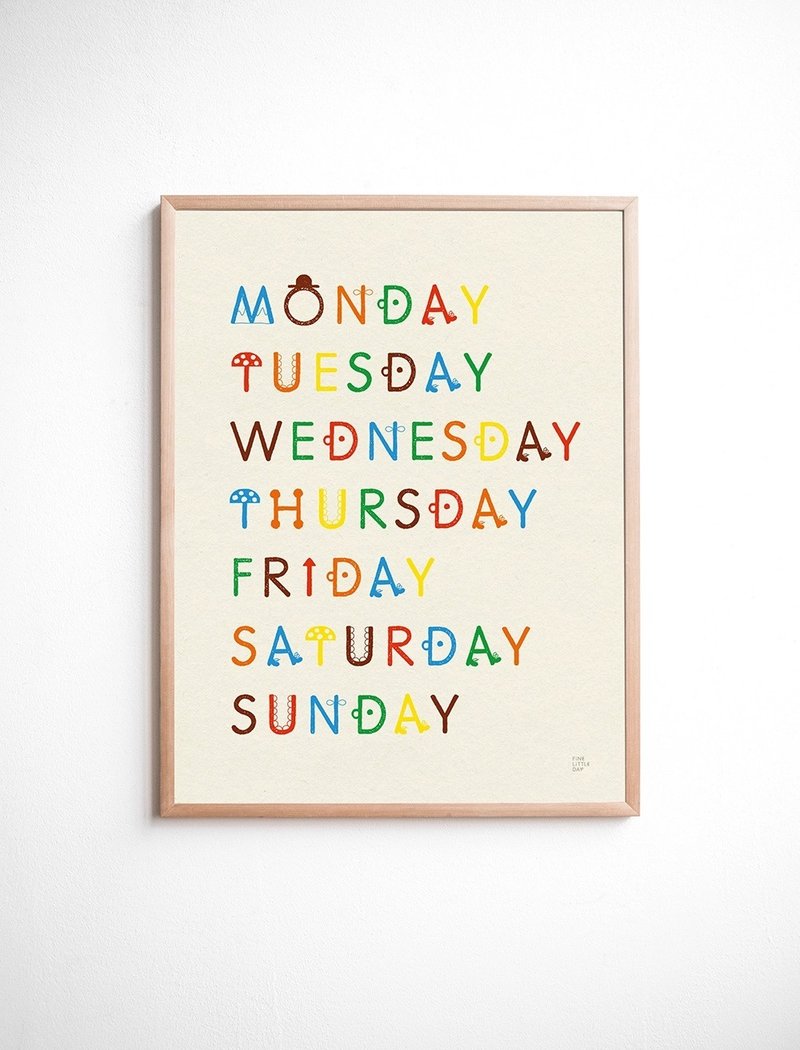 Elisabeth Dunker -瑞典艺术家设计海报 WEEKDAYS POSTER(30X40c - 海报/装饰画/版画 - 纸 多色