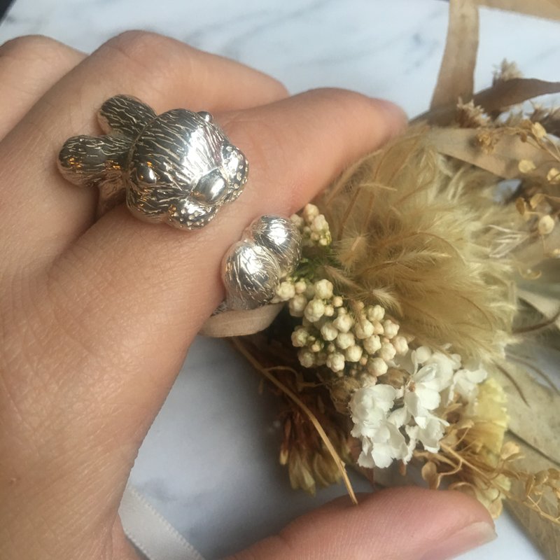 兔子弹跳 925银戒指 - 戒指 - 银 银色