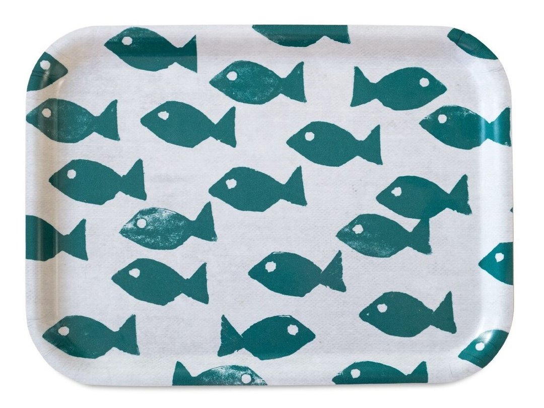 长方型托盘-FISH TRAY, OCEAN (27 X 20 厘米) - 浅碟/小碟子 - 木头 绿色